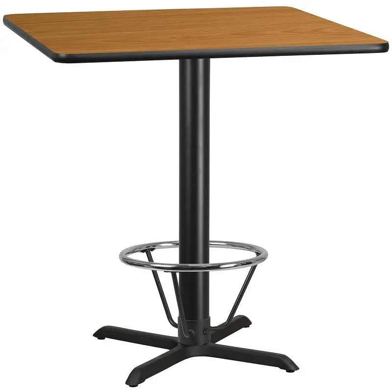 Flash Commercial-Grade Furniture Stiles 42'' Square Raw Laminate Table Top 33'' x 33'' Bar H...