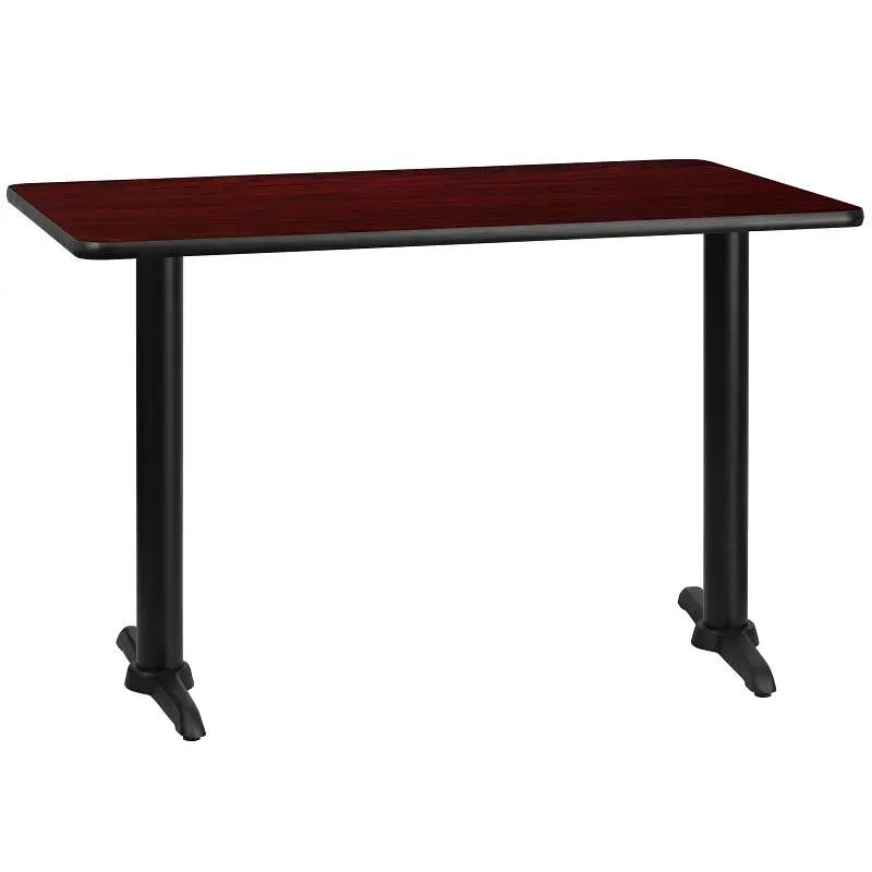 Flash Durable Furniture Graniss 30'' x 48'' Rectangular Mahogany Laminate Table Top 5'' x 22...
