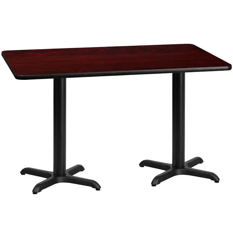 Flash Extra-Large Furniture Graniss 30'' x 60'' Rectangular Mahogany Laminate Table Top 22''...