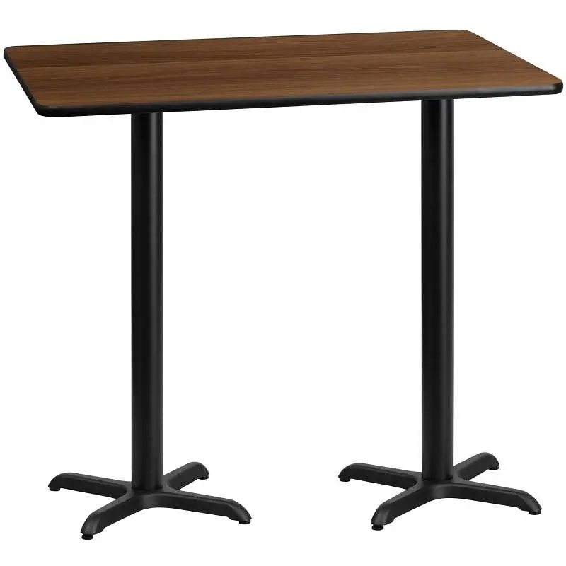 Flash Fade-Resistant Furniture Stiles 30'' x 60'' Rectangular Walnut Laminate Table Top 22''...