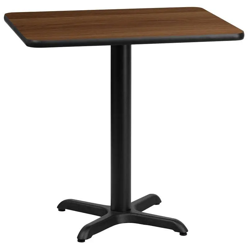 Flash Fortified Furniture Graniss 24'' x 30'' Rectangular Walnut Laminate Table Top 22'' x 2...