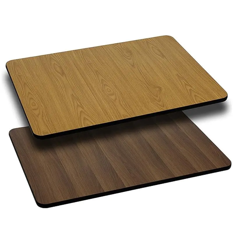 Flash Furniture Glenbrook 24'' x 42'' Rectangular Table Top Raw or Walnut Reversible Laminate Top, XU-...