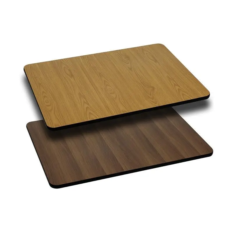 Flash Furniture Glenbrook 30'' x 42'' Rectangular Table Top Natural or Walnut Reversible Laminate Top,...