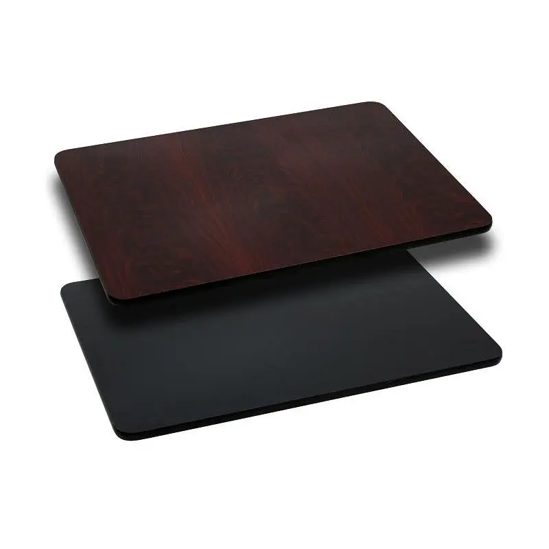 Flash Furniture Glenbrook 30'' x 48'' Rectangular Table Top Black or Mahogany Reversible Laminate Top,...