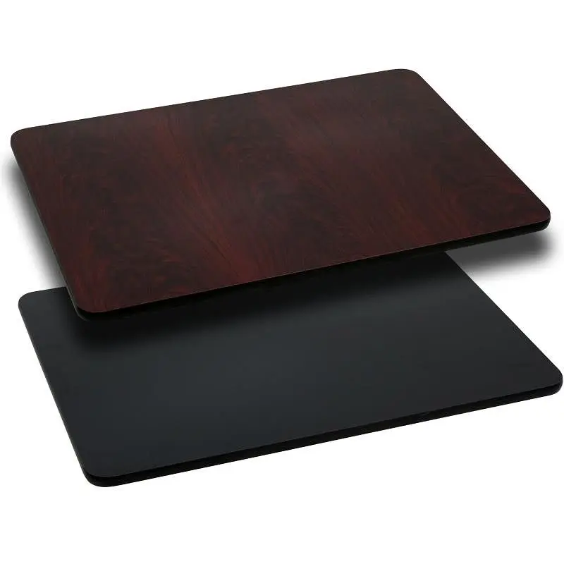 Flash Furniture Glenbrook 30'' x 60'' Rectangular Table Top Black or Mahogany Reversible Laminate Top,...