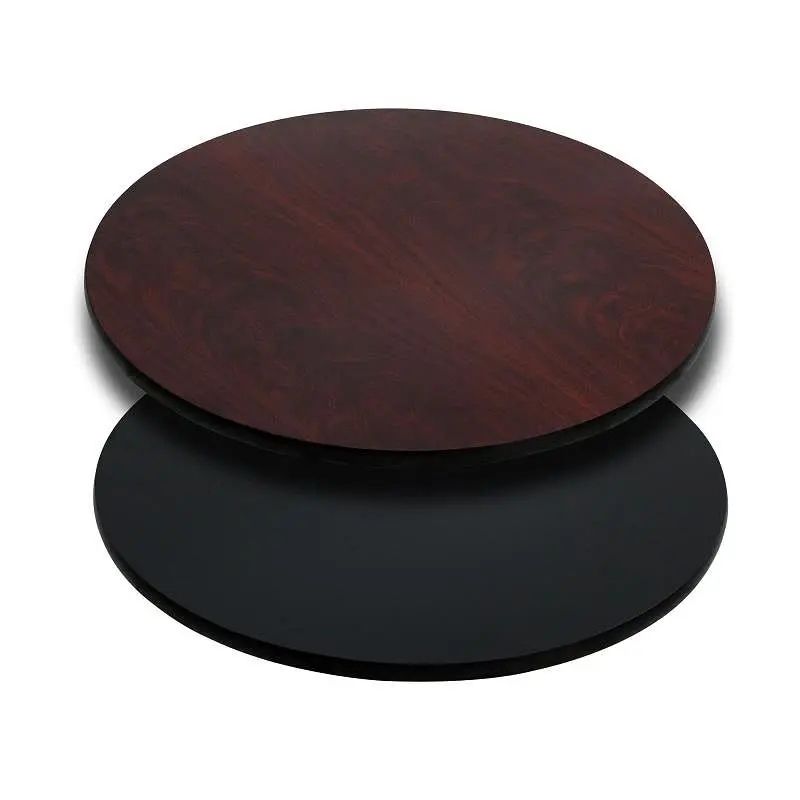 Flash Furniture Glenbrook 30'' Round Table Top Midnight Black or Mahogany Reversible Laminate Top, XU-RD-30-MBT-GG