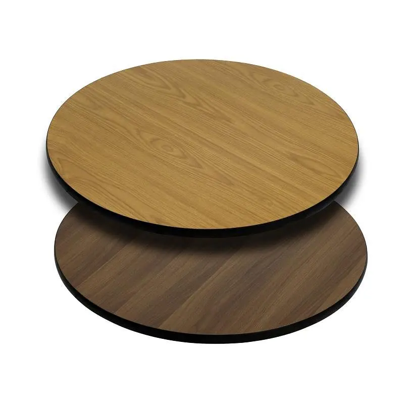 Flash Furniture Glenbrook 30'' Round Table Top Natural or Walnut Reversible Laminate Top, XU-RD-30-WNT-GG