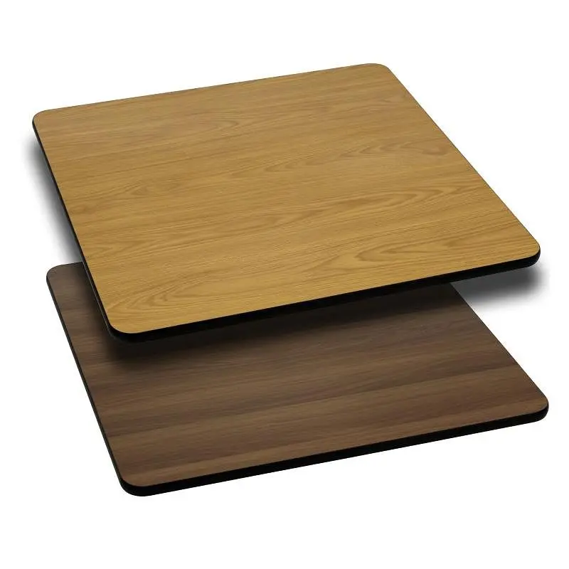 Flash Furniture Glenbrook 30'' Square Table Top Bare or Walnut Reversible Laminate Top, XU-WNT-3030-GG