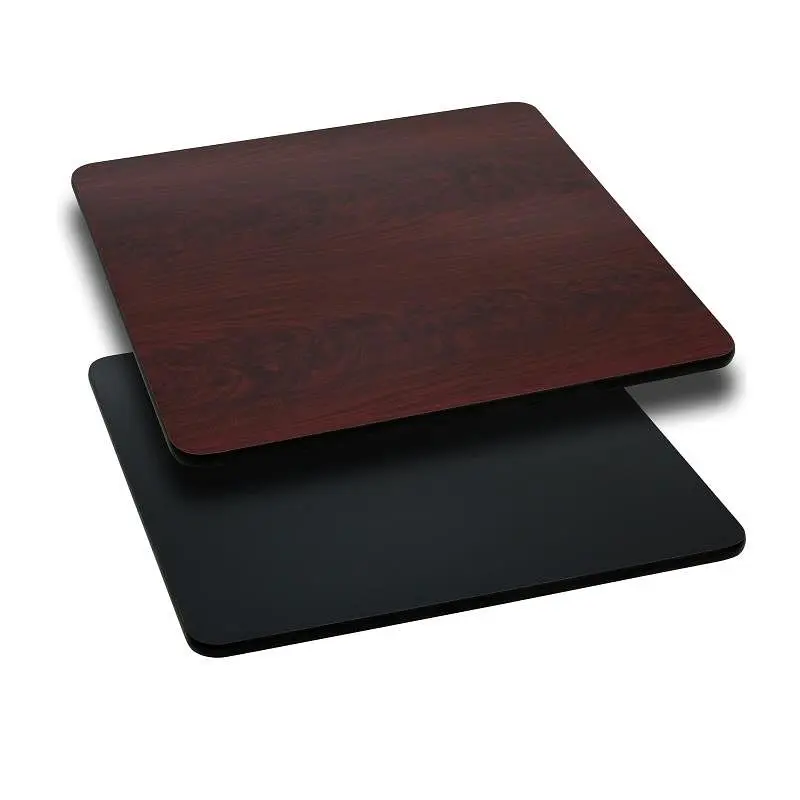 Flash Furniture Glenbrook 36'' Square Table Top Black or Mahogany Reversible Laminate Top, XU-MBT-3636-GG