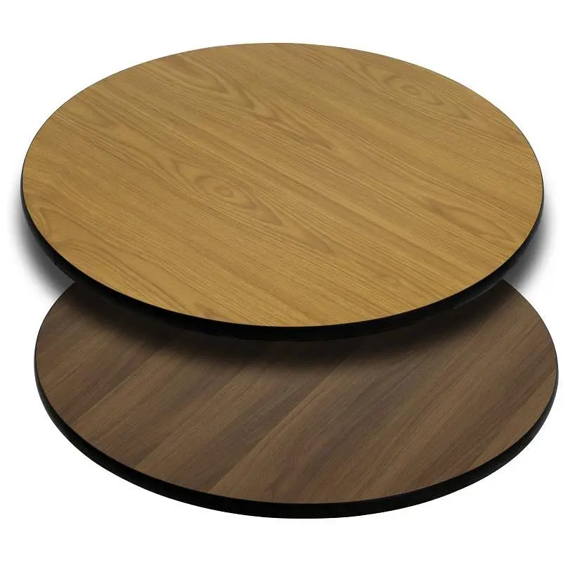 Flash Furniture Glenbrook 42'' Round Table Top Natural or Walnut Reversible Laminate Top, XU-RD-42-WNT-GG