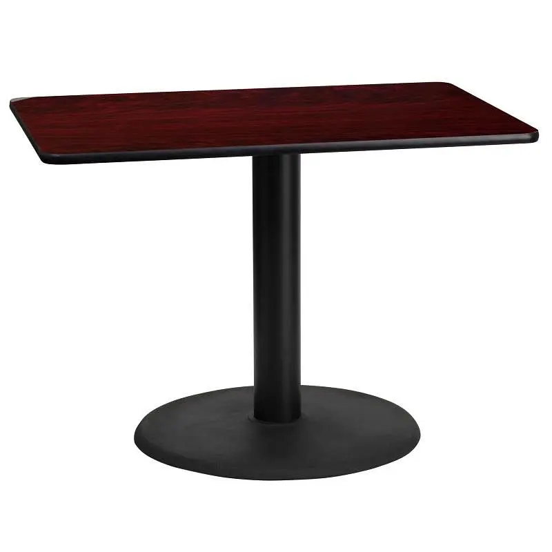 Flash Furniture Graniss 24'' x 42'' Rectangular Mahogany Laminate Table Top 24'' Round Table...