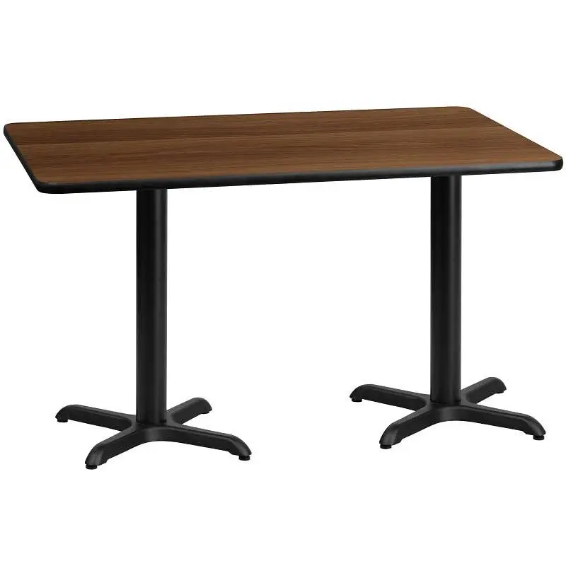 Flash Furniture Graniss 30'' x 60'' Rectangular Walnut Laminate Table Top 22'' x 22' ...