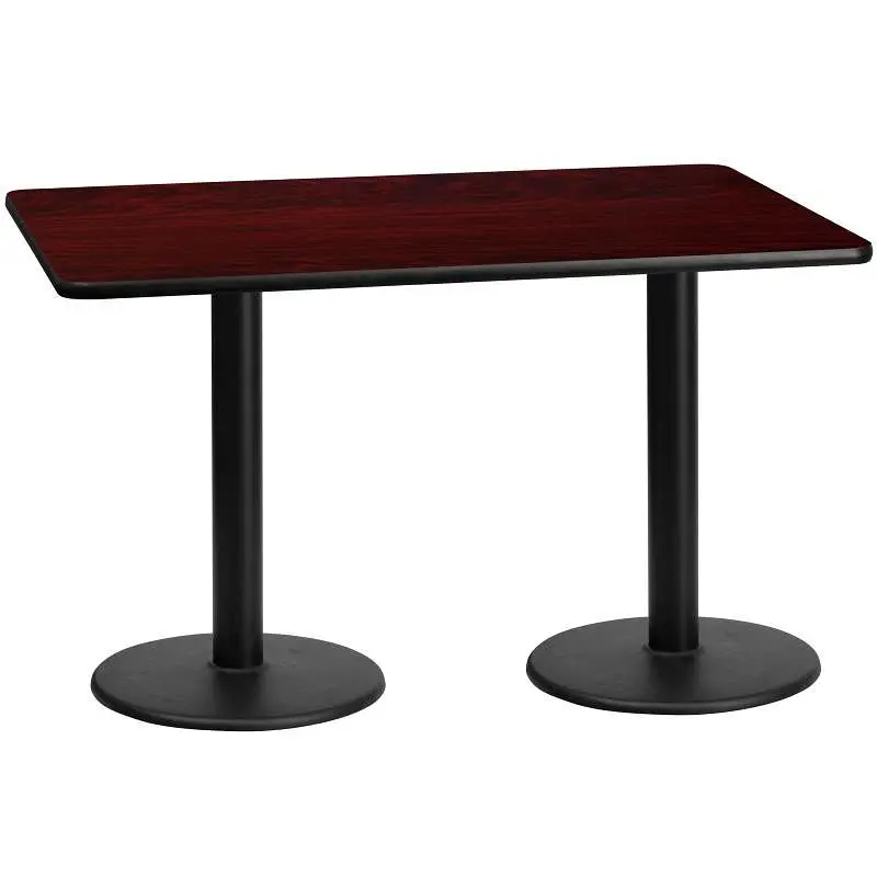 Flash Furniture Graniss 30'' x 60'' Rectangular Mahogany Laminate Table Top 18'' Round Table...