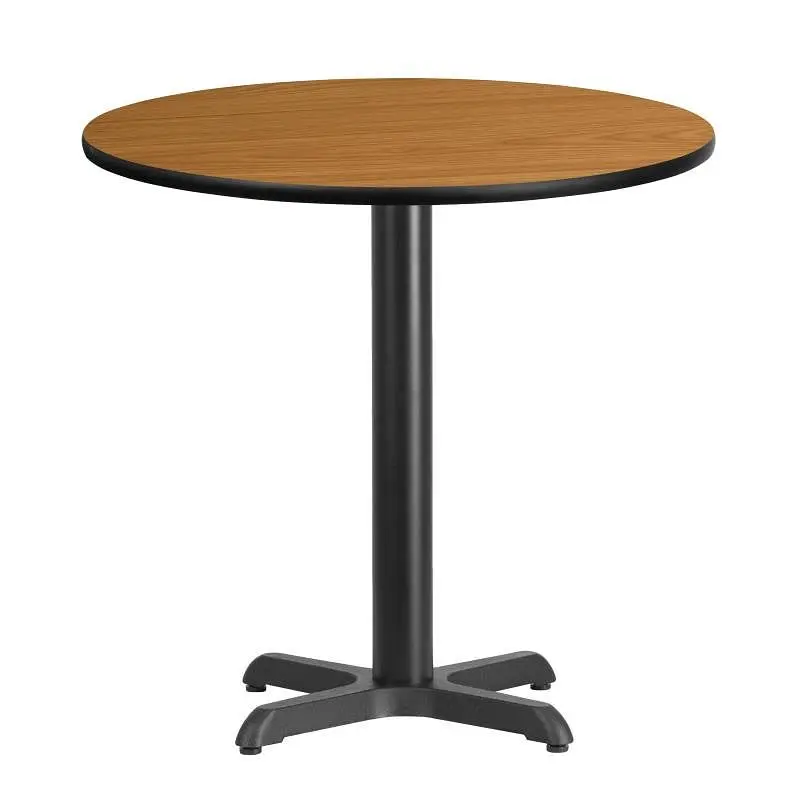 Flash Furniture Graniss 30'' Round Plain Laminate Table Top 22'' x 22'' Table Height Base, X...
