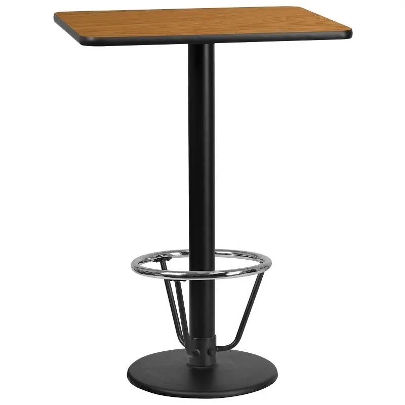 Flash Furniture Stiles 24'' x 30'' Rectangular Unfinished Laminate Table Top 18'' Round Bar ...