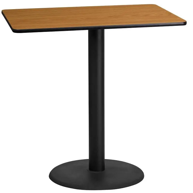 Flash Furniture Stiles 24'' x 42'' Rectangular Bare Laminate Table Top 24'' Round Bar Height...