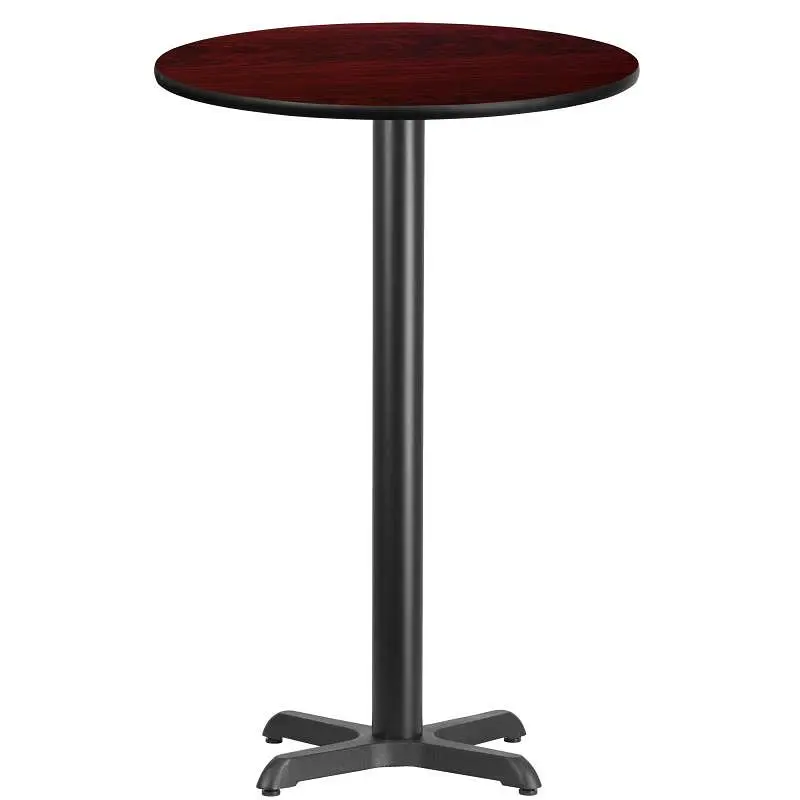 Flash Furniture Stiles 24'' Round Mahogany Laminate Table Top 22'' x 22'' Bar Height Table B...
