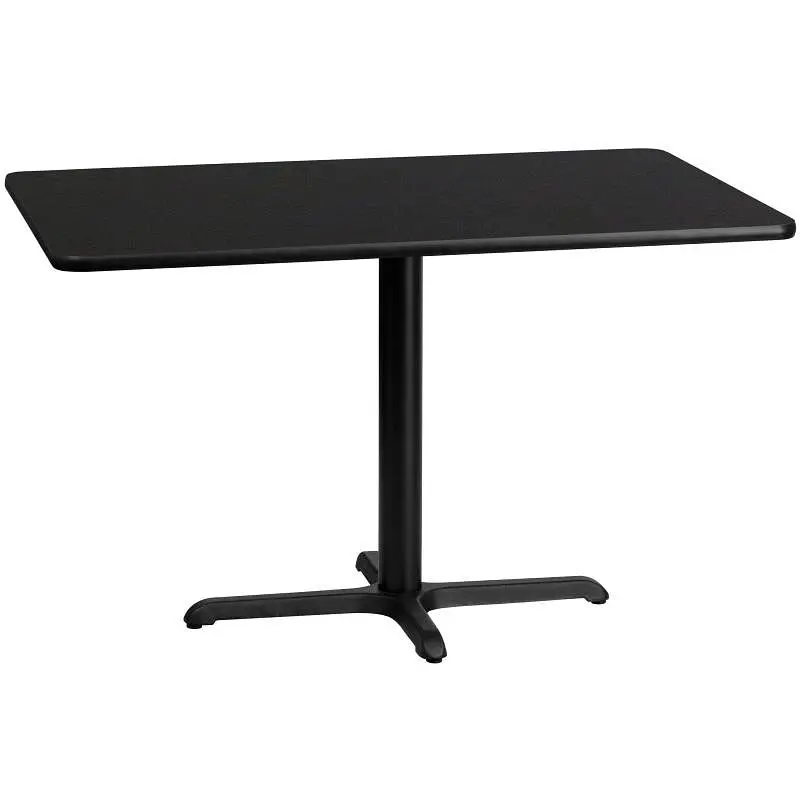 Flash Furniture Stiles 30'' x 48'' Rectangular Matte Black Laminate Table Top 23.5'' x 29.5&...