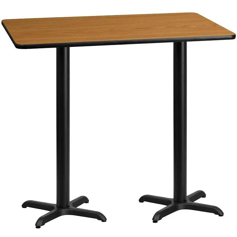 Flash Furniture Stiles 30'' x 60'' Rectangular Raw Laminate Table Top 22'' x 22'' ...