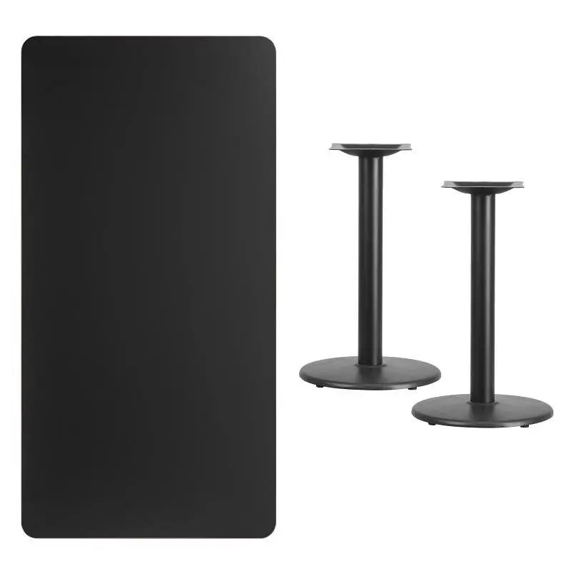 Flash Furniture Stiles 30'' x 60'' Rectangular Onyx Laminate Table Top 18'' Round Table Heig...