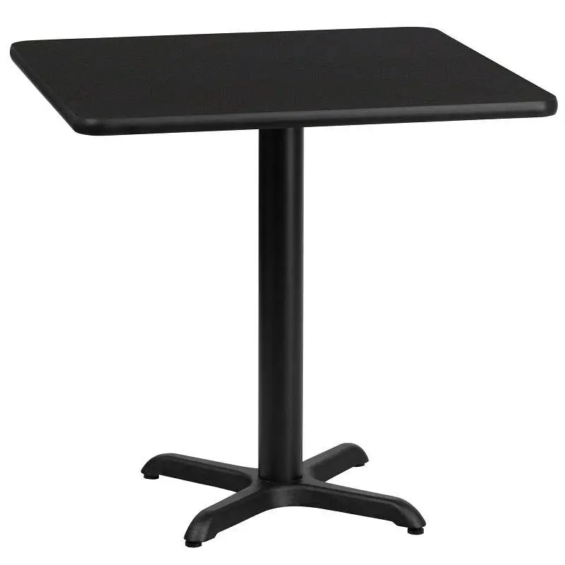 Flash Furniture Stiles 30'' Square Carbon Black Laminate Table Top 22'' x 22'' Table Height ...