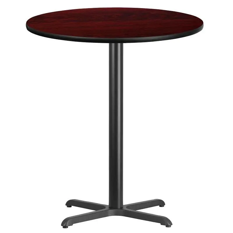 Flash Furniture Stiles 36'' Round Mahogany Laminate Table Top 30'' x 30'' Bar Height Table B...