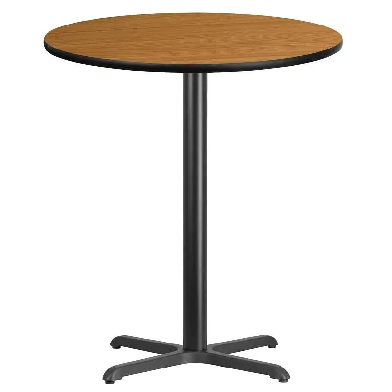 Flash Furniture Stiles 36'' Round Natural Laminate Table Top 30'' x 30'' Bar Height Table Ba...