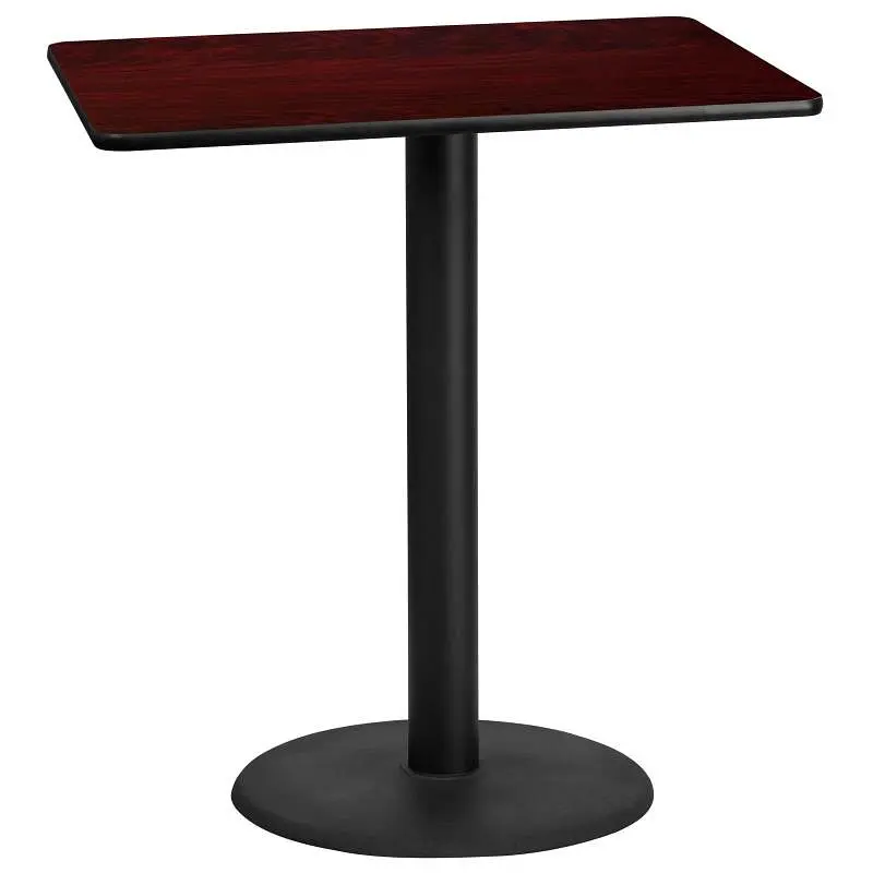 Flash Hardened Furniture Stiles 30'' x 42'' Rectangular Mahogany Laminate Table Top 24'' Rou...