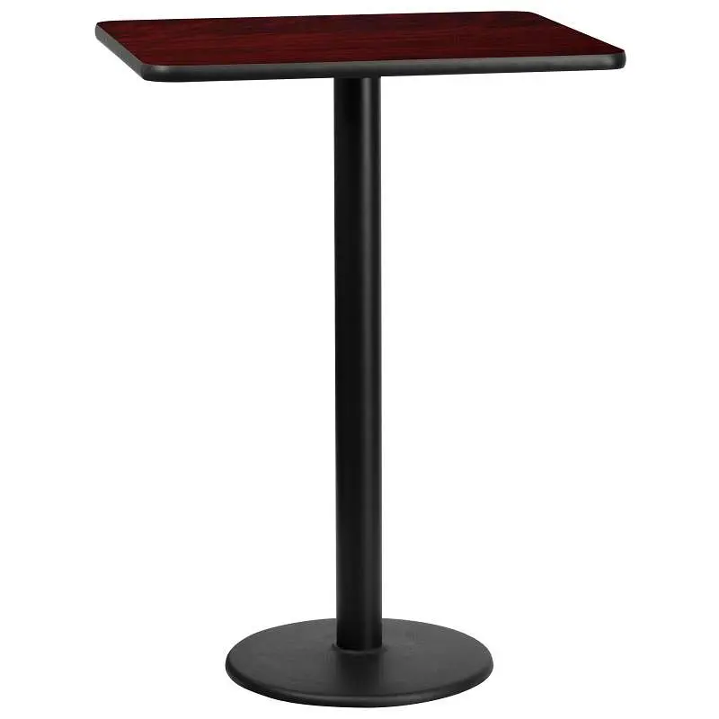 Flash High-Quality Furniture Stiles 24'' x 30'' Rectangular Mahogany Laminate Table Top 18''...