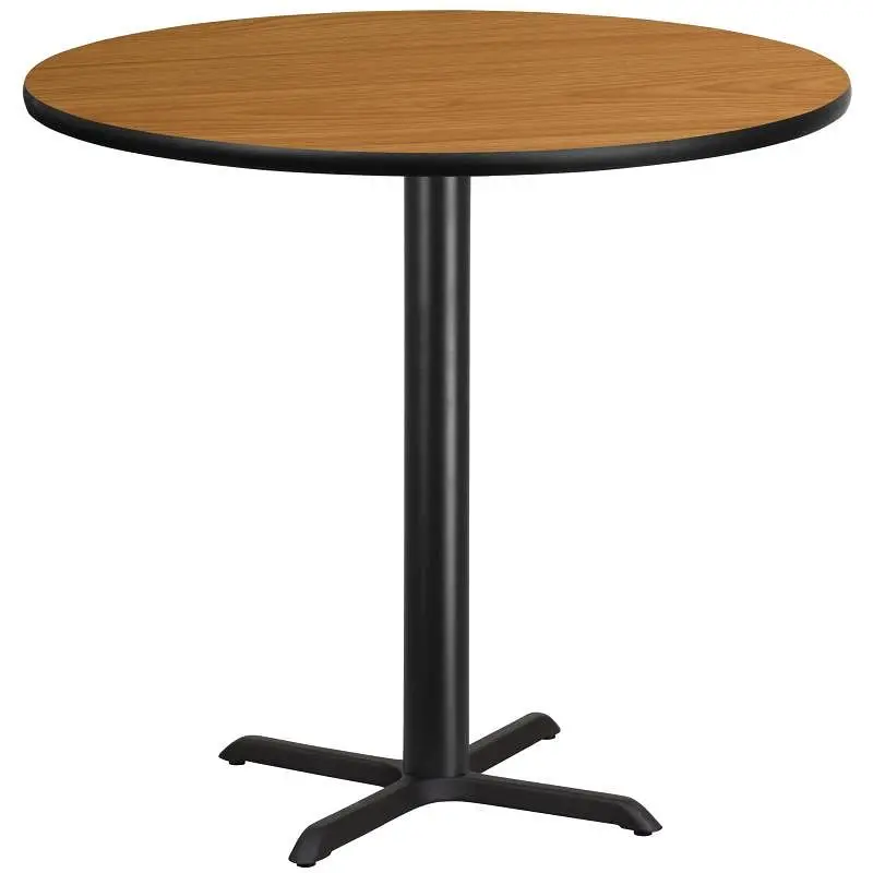 Flash Master-Grade Furniture Stiles 42'' Round Natural Laminate Table Top 33'' x 33'' Bar He...