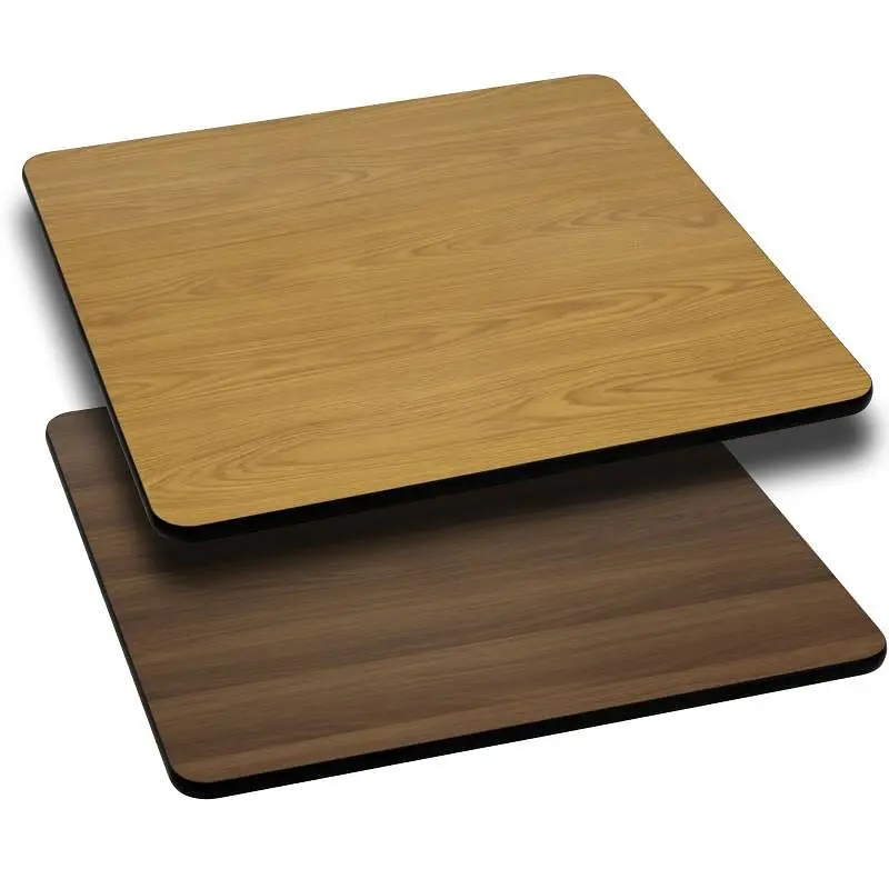 Flash Multipurpose Furniture Glenbrook 42'' Square Table Top Plain or Walnut Reversible Laminate Top, XU-WNT-424...