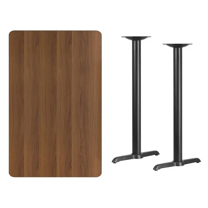 Flash Multi-Purpose Furniture Stiles 30'' x 48'' Rectangular Walnut Laminate Table Top 5'' x...