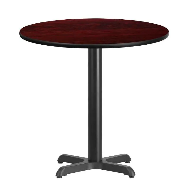 Flash Next-Generation Furniture Graniss 30'' Round Mahogany Laminate Table Top 22'' x 22'' T...