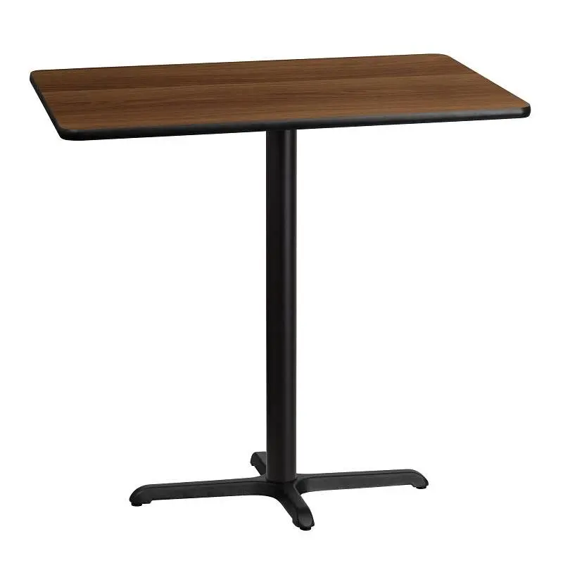 Flash Optimized Furniture Stiles 30'' x 42'' Rectangular Walnut Laminate Table Top 23.5'' x ...