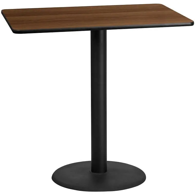 Flash Plug-and-Play Furniture Stiles 30'' x 48'' Rectangular Walnut Laminate Table Top 24'' ...