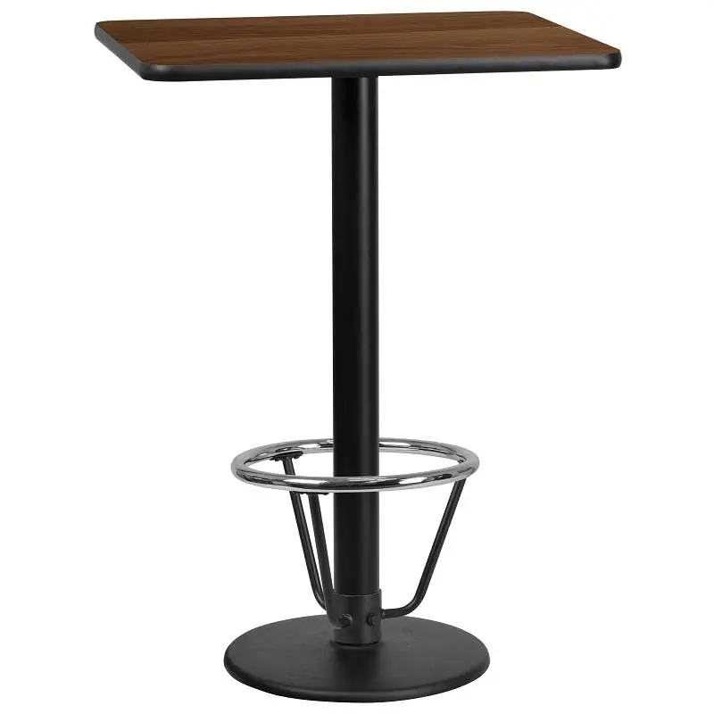 Flash Protective Furniture Stiles 24'' x 30'' Rectangular Walnut Laminate Table Top 18'' Rou...