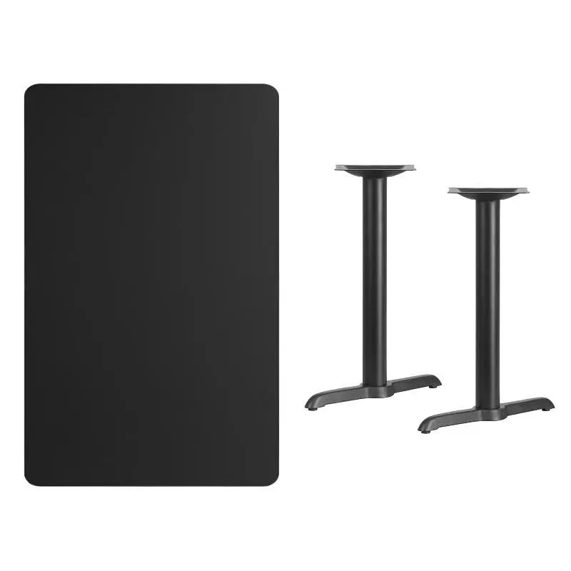 Flash Quick-Connect Furniture Stiles 30'' x 48'' Rectangular Carbon Black Laminate Table Top 5'&#...