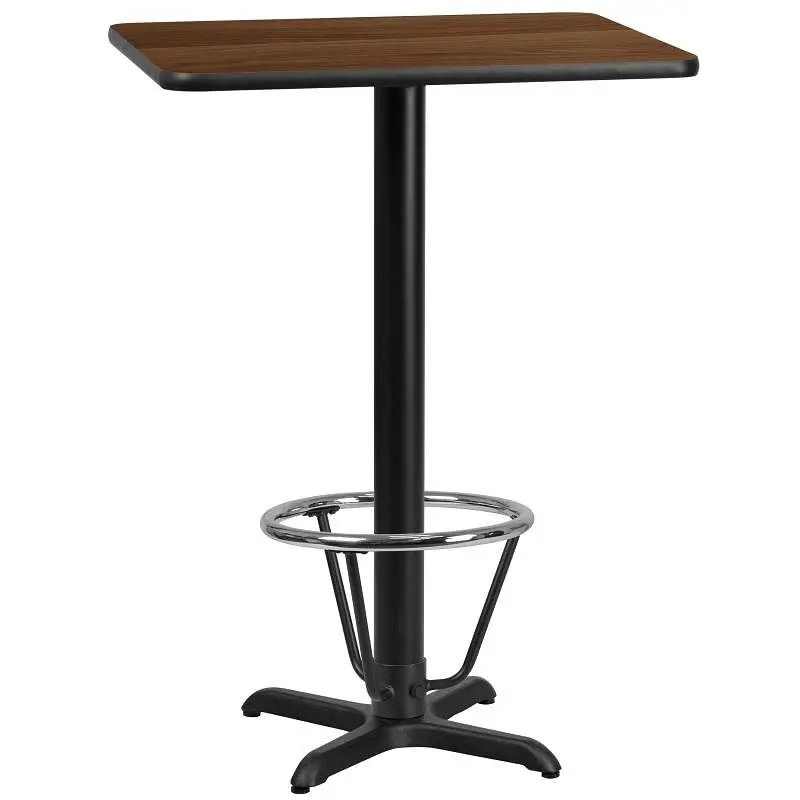 Flash Quick-Release Furniture Stiles 24'' x 30'' Rectangular Walnut Laminate Table Top 22'' ...