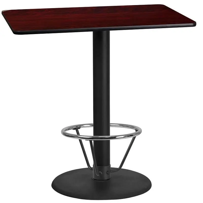 Flash Quick-Release Furniture Stiles 24'' x 42'' Rectangular Mahogany Laminate Table Top 24''...