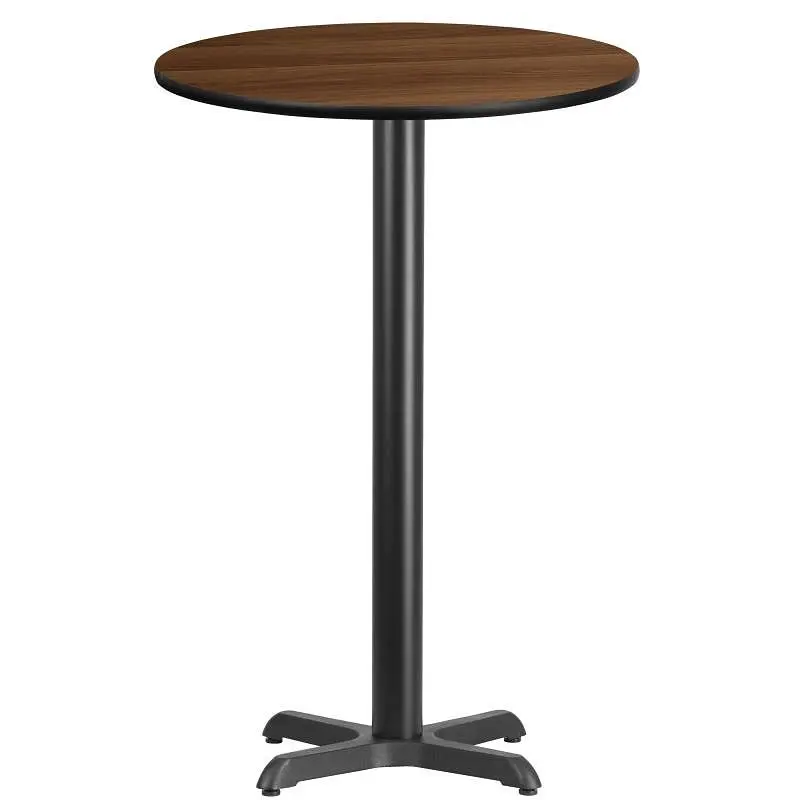 Flash Scratch-Resistant Furniture Stiles 24'' Round Walnut Laminate Table Top 22'' x 22'' Ba...