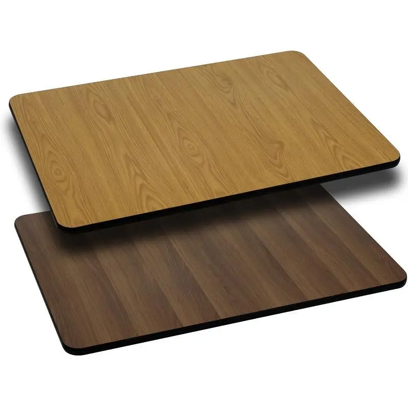 Flash Small Furniture Glenbrook 30'' x 60'' Rectangular Table Top Natural or Walnut Reversible Laminat...
