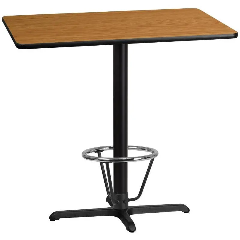 Flash Tough Furniture Stiles 30'' x 42'' Rectangular Natural Laminate Table Top 23.5'' x 29....