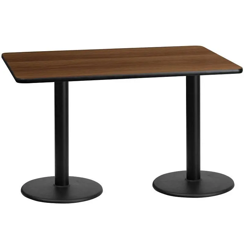 Flash Traditional Furniture Graniss 30'' x 60'' Rectangular Walnut Laminate Table Top 18'' R...