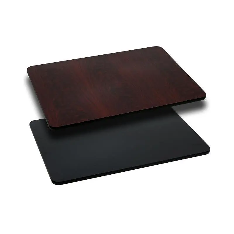 Flash UL-Listed Furniture Glenbrook 24'' x 42'' Rectangular Table Top Black or Mahogany Reversible Lam...