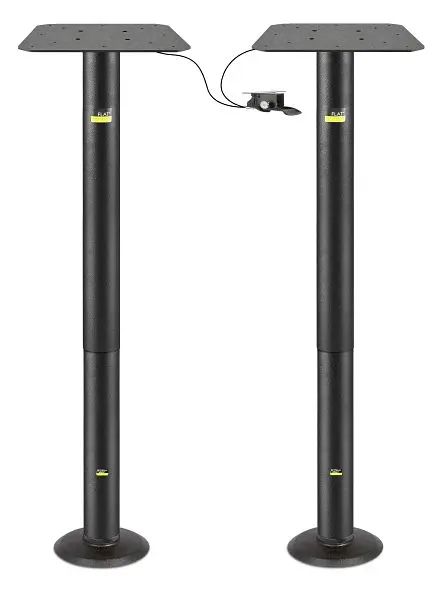 FLAT UL-Listed Dual Bolt-Down Table Bases Height-Adjustable Pneumatic Posts, Base Span 8", CT7001