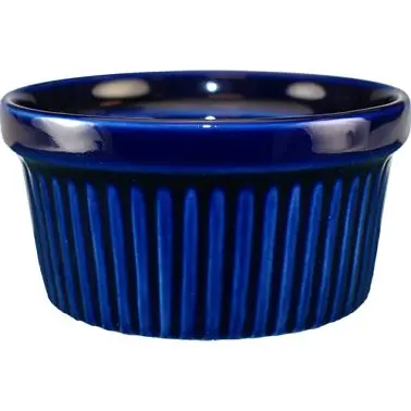 International Advanced Tableware Cancun Bakeware Stoneware Cobalt Blue Fluted Ramekin (3oz), Cobalt Blue, Quantity: 36 pie...