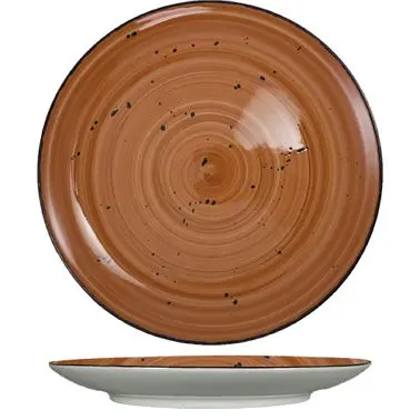 International Advanced Tableware Rotana Stoneware Ruby Plate 5-1/2", Ruby Espresso Trim and Speckles, Quantity: 36 pi...