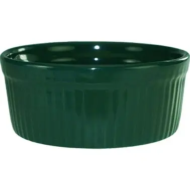 International All-Purpose Tableware Cancun Bakeware Stoneware Green Fluted Ramekin (8oz), Green, Quantity: 36 pieces, RAMF...