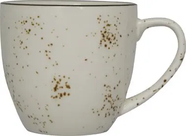 International ANSI-Rated Tableware Splash Stoneware Crème Dark Cappuccino Cup (10.5oz), Crème Dark Brown Trim and Speckl...