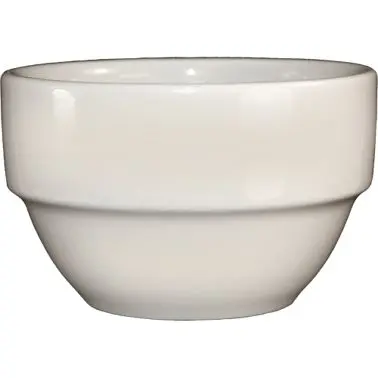 International Bright Tableware Roma Stoneware Stackable Bowl (8.5oz), American White (Ivory, Eggshell, Cream), Quantity: 3...